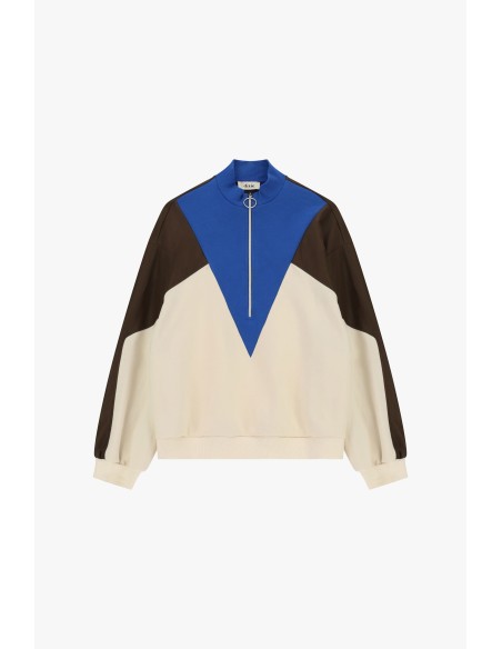 Sweatshirt zonder capuchon met rits en geometrische details Dixie