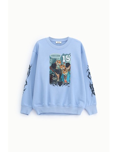 Sweat-shirt à col rond avec imprimé graphique et détails tribaux Dixie