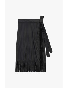 Jupe midi à franges avec ceinture à nouer Dixie