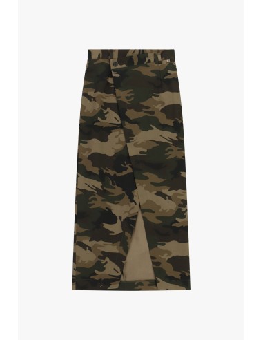 Jupe longue à motif camouflage avec fente frontale Dixie