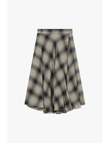 Jupe midi évasée à carreaux avec taille normale Dixie