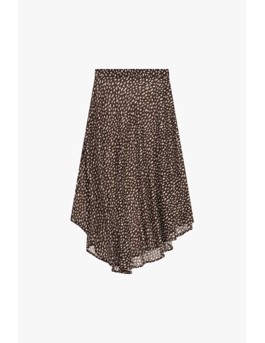 Jupe midi à pois avec ourlet asymétrique Dixie