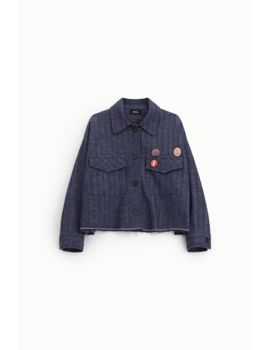 Korte gestreepte blazer met opgestikte zakken Dixie