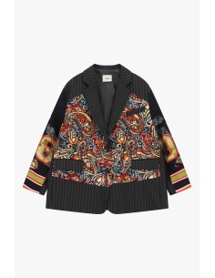 Blazer oversize fantaisie paisley et rayures Dixie