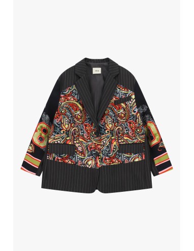 Oversized blazer met paisley- en streeppatroon Dixie
