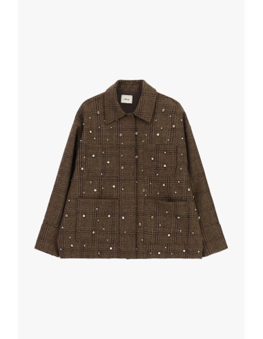 Veste-chemise à carreaux avec applications brillantes Dixie
