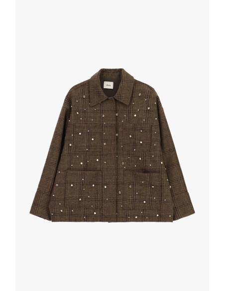 Veste-chemise à carreaux avec applications brillantes Dixie