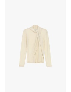 Pull Dixie drapé à col souple et manches longues