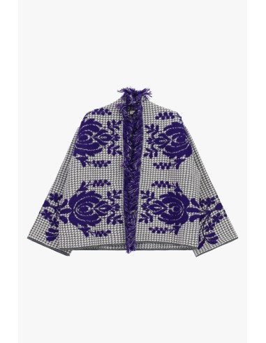 Cape jacquard à motif floral et franges Dixie