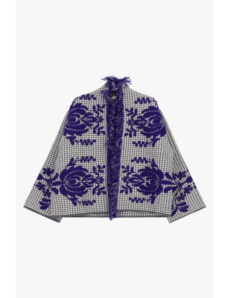 Cape jacquard à motif floral et franges Dixie