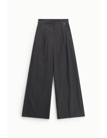 Pantalon palazzo taille haute à pinces Dixie
