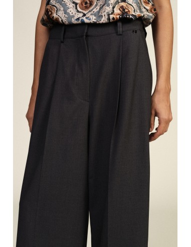 Pantalon palazzo taille haute à pinces Dixie