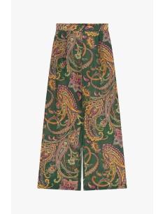 Pantalon palazzo fantaisie paisley taille haute Dixie