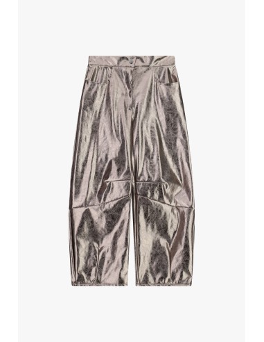 Pantalon large effet cuir taille haute Dixie