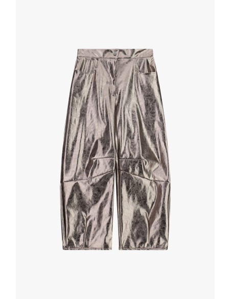 Pantalon large effet cuir taille haute Dixie