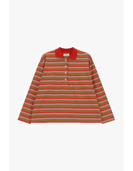Pull rayé à col montant et boutons frontaux Dixie