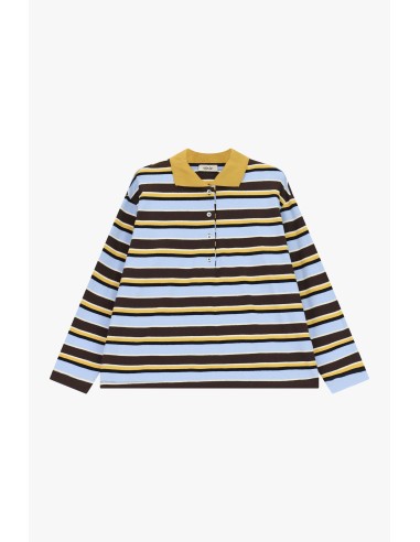 Pull rayé à col montant et boutons frontaux Dixie