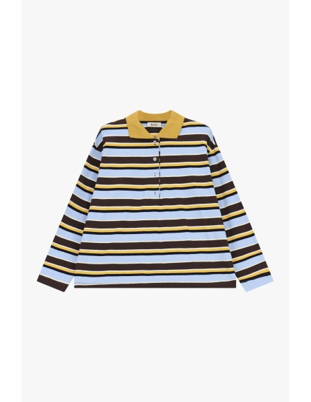 Pull rayé à col montant et boutons frontaux Dixie