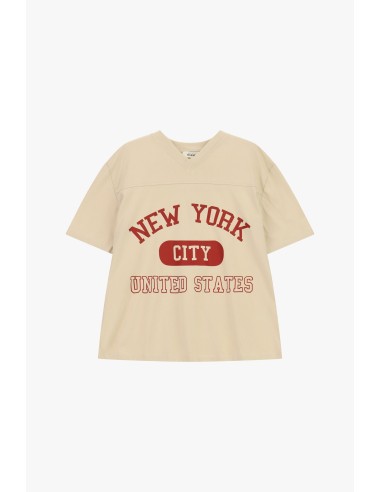 T-shirt à col rond avec imprimé New York et inscription Dixie
