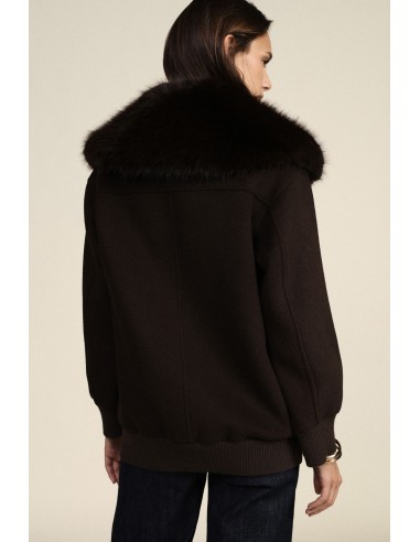 Manteau avec col en fourrure et poches plaquées Dixie