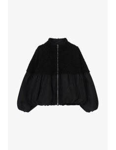 Korte eco-bontjas met wijde mouwen en rits Dixie 2