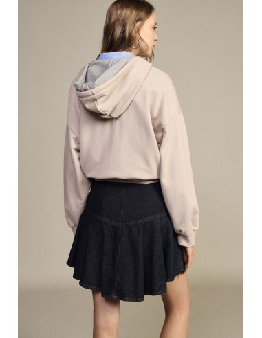 Jupe courte en denim avec volant évasé Dixie