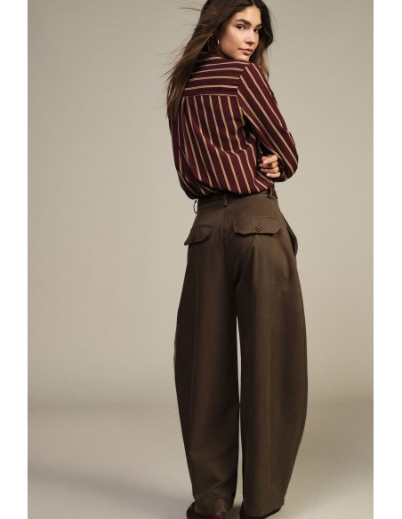 Pantalon palazzo ample avec poches plaquées Dixie