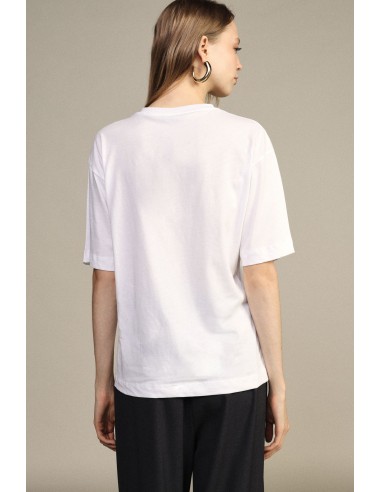 Dixie T-shirt met ronde hals, hartjesprint en tekst