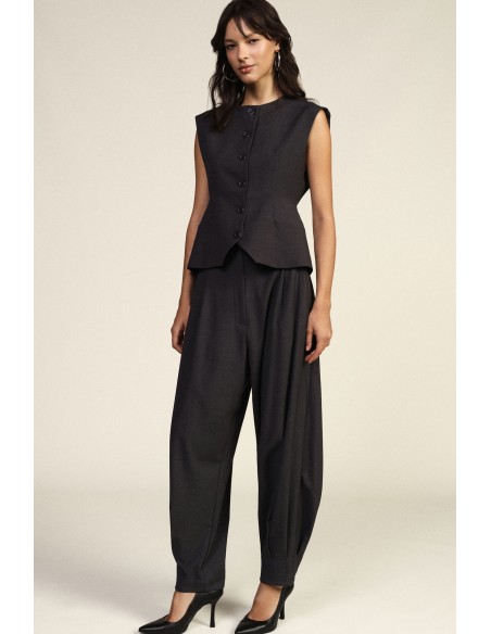 Wijde broek met plooien aan de voorkant en normale taille Dixie