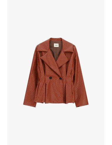 Veste effet cuir croisée à motif géométrique Dixie