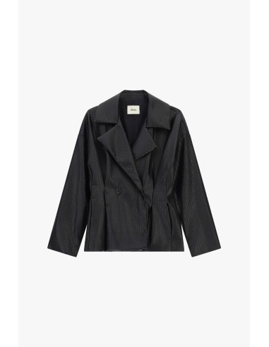 Veste effet cuir croisée à motif géométrique Dixie
