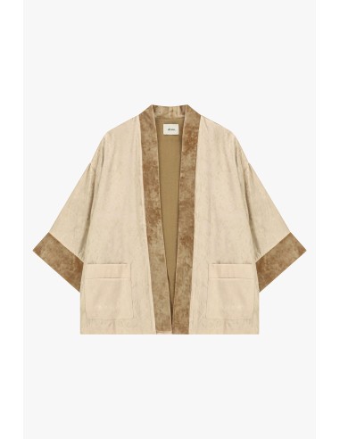 Manteau duster ample en jacquard avec bordures contrastantes Dixie