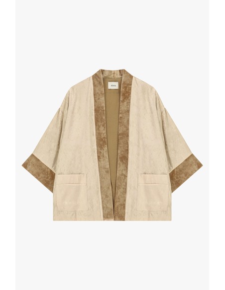 Manteau duster ample en jacquard avec bordures contrastantes Dixie