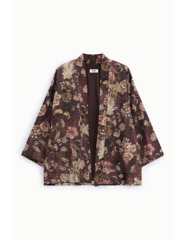 Manteau court à motif floral avec poches Dixie