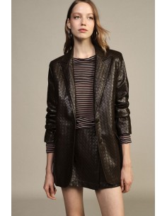 Blazer à double boutonnage motif chevron ton sur ton Dixie