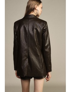 Dixie blazer met dubbele knoopsluiting en ton-sur-ton chevronpatroon 2