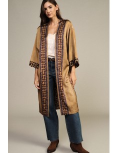 Manteau duster Dixie à imprimé animalier et motif floral