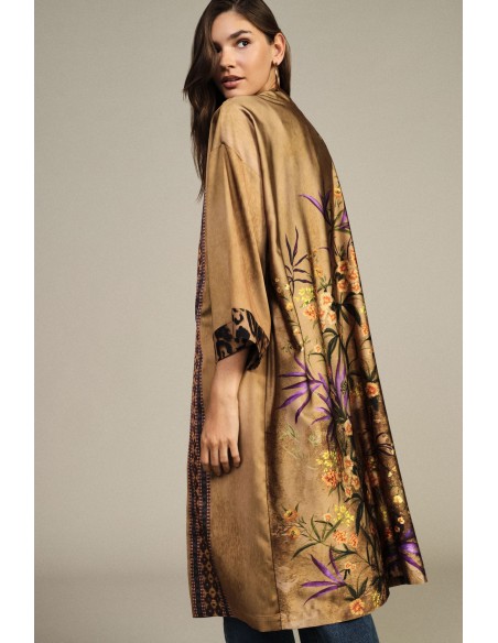 Manteau duster Dixie à imprimé animalier et motif floral