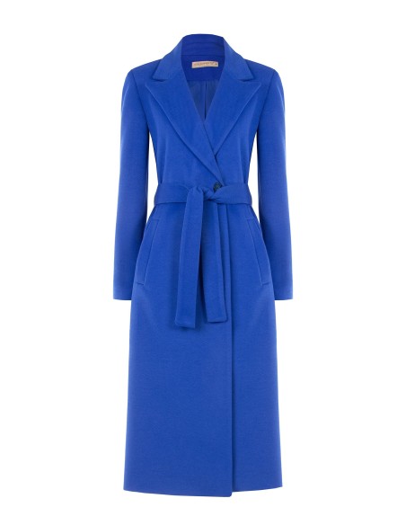 Manteau en drap à coupe droite avec ceinture assortie Rinascimento