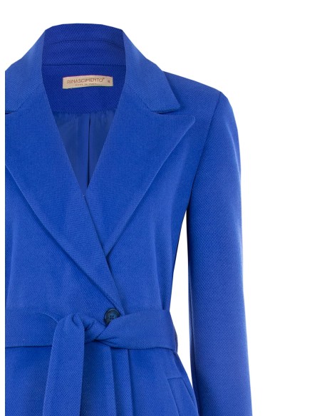 Manteau en drap à coupe droite avec ceinture assortie Rinascimento