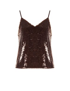 Top A Débardeur Avec Décolleté En V Et Broderie De Paillettes Rinascimento