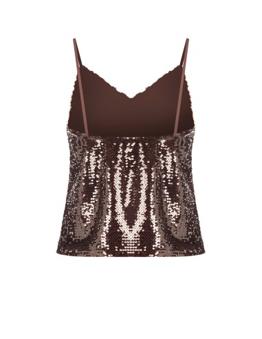Top A Débardeur Avec Décolleté En V Et Broderie De Paillettes Rinascimento