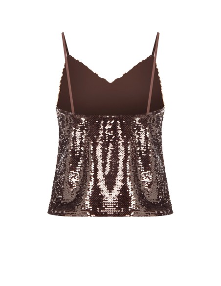 Top A Débardeur Avec Décolleté En V Et Broderie De Paillettes Rinascimento