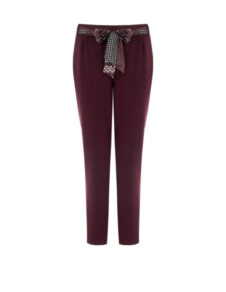 Skinnybroek van polyviscose met elastiek aan de achterkant en sjaaltje met logo Rinascimento