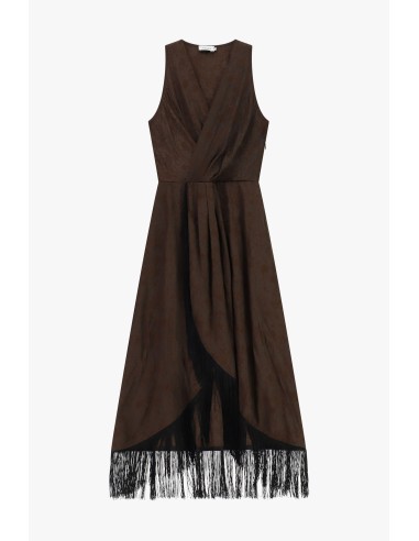Robe longue sans manches à franges Please