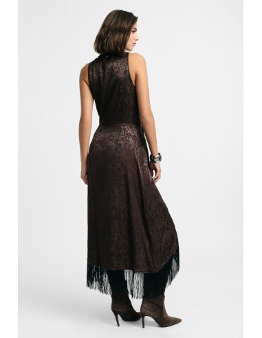 Robe longue sans manches à franges Please