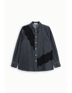 Chemisier en denim avec empiècements en dentelle et boutons S’il vous plaît 2