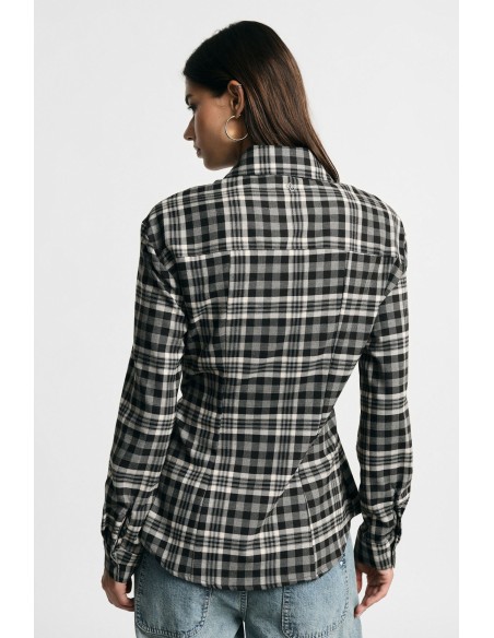 Blouse à imprimé carreaux avec liens de serrage latéraux, s’il vous plaît