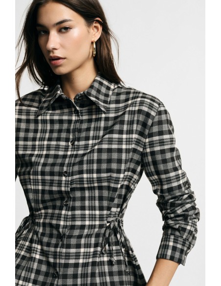 Geruite blouse met trekkoorden aan de zijkanten, alstublieft