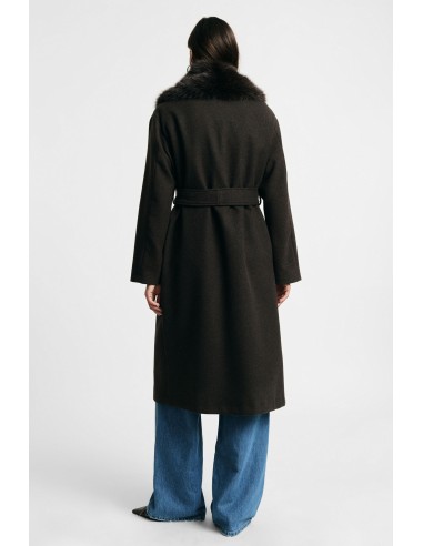 Manteau long avec col maxi en fourrure, s’il vous plaît